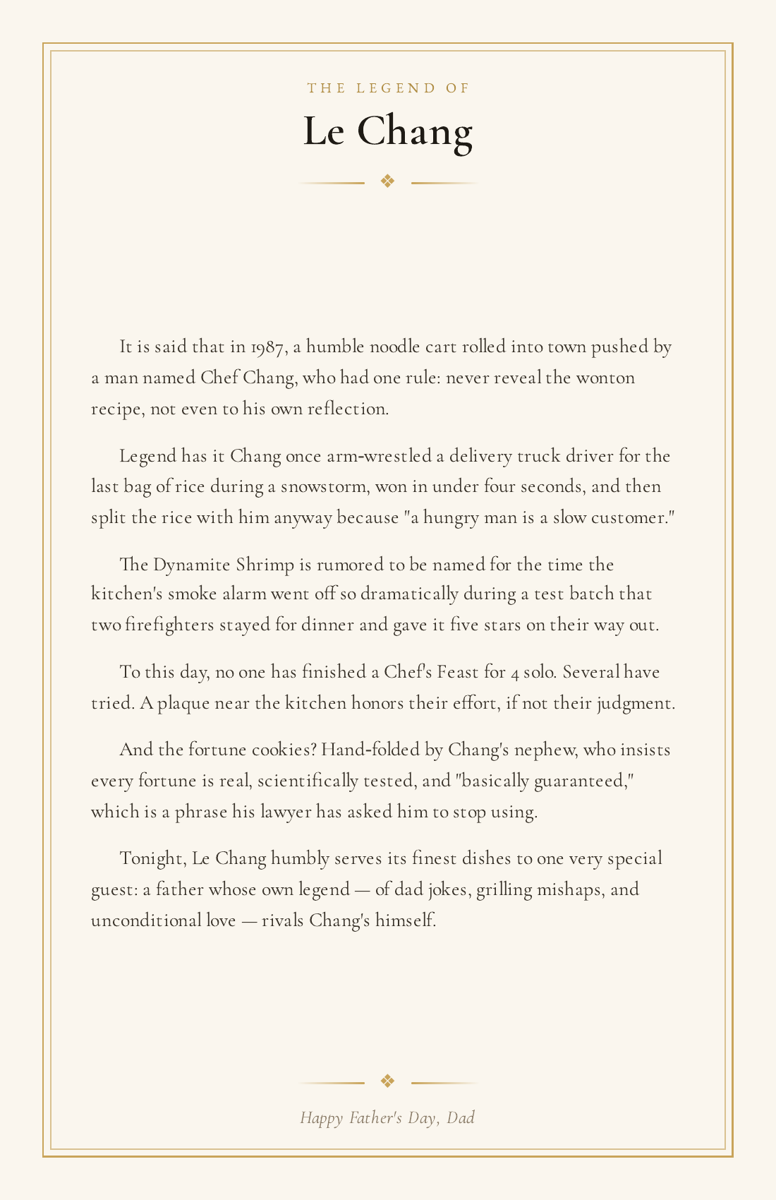 The Legend of Le Chang
